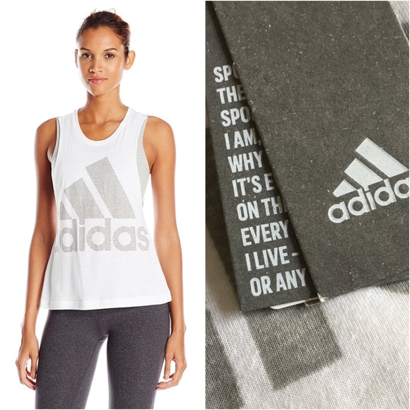 adidas Tops - Adidas Logo Sleeveless Muscle Tank Top